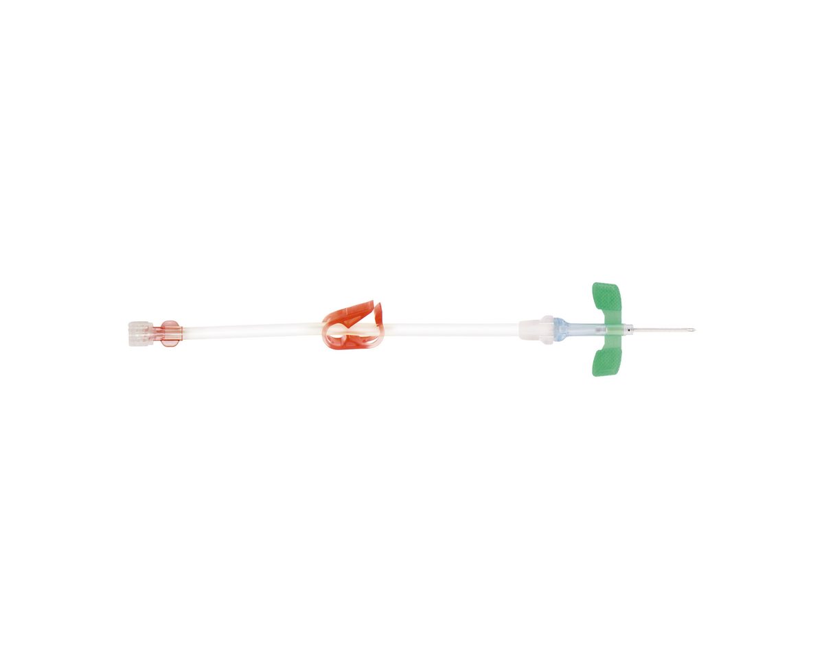 Nipro SafeTouch AVF needle with tubing, clamp, and winged needle